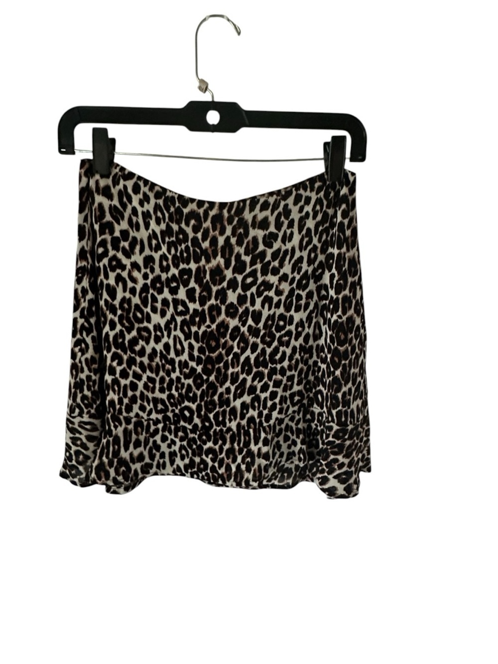 Reformation Leopard Print Mini Skirt in Beige and Black